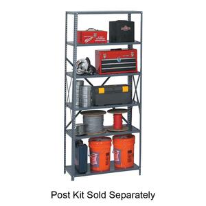 Safco Industrial Steel Shelf - 36" x 12" x 86" - Steel - 6 x Shelf(ves) - Dark Gray