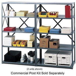 Safco Commercial Steel Shelving - 36" x 24" - Steel - 5 x Shelf(ves) - Dark Gray