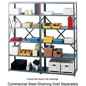 Safco Commercial Shelving Post Kit - 4" Width x 1.88" Depth x 75" Height - Steel - Dark Gray