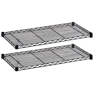 Safco Industrial Wire Extra Shelve - 36" x 18" x 1.5" - Steel - 4 x Shelf(ves) - Leveling Glide - Black