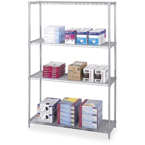 Safco Industrial Wire Shelving - 48" x 18" x 72" - 4 x Shelf(ves) - Gray