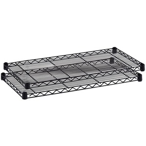Safco Industrial Wire Extra Shelves - 48" x 24" x 1.5" - Steel - 4 x Shelf(ves) - Leveling Glide - Black