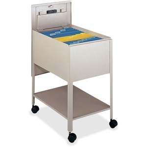 Safco Extra Deep Mobile Tub File - 300 lb Capacity - 4 x 2" Caster - Steel - 13.62" x 25" x 28" - Putty