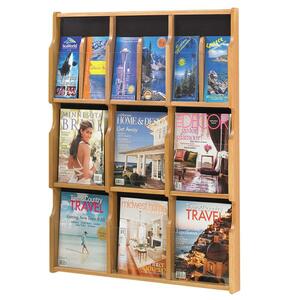 Safco 6-Magazine Pocket Literature Rack - 38.5" x 29" x 2.5" - 12 Pocket(s) - Wood - Oak