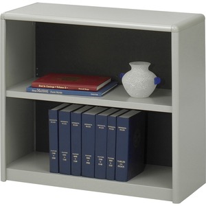 Safco ValueMate Steel Bookcase - 32" x 13.5" x 28" - Steel, Fiberboard - 2 x Shelf(ves) - Gray