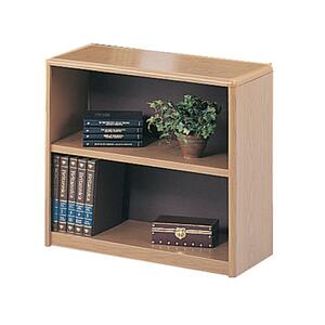 Safco ValueMate Steel Bookcase - 32" x 13.5" x 28" - Steel, Fiberboard - 2 x Shelf(ves) - Medium Oak
