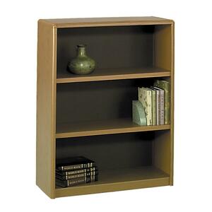 Safco ValueMate Steel Bookcase - 32" x 13.5" x 41" - Steel, Fiberboard - 3 x Shelf(ves) - Medium Oak