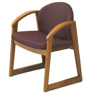 Safco Urbane Collection Guest Chair With Arms - Wood Medium Oak Frame22.75" x 23" x 32" - Polyester Burgundy, Olefin Seat