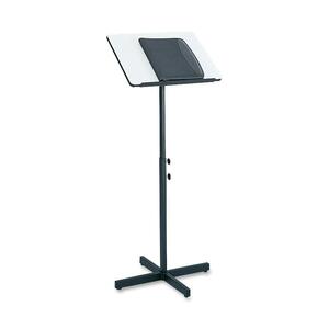 Safco Adjustable Speaker Podiums - Square - 21" x 21" - Steel, Wood - Black Base, Gray