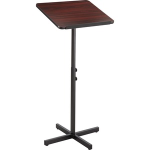 Safco Adjustable Speaker Podiums - Square - 21" x 21" - Steel, Wood - Black Base, Mahogany