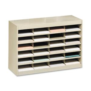 Safco 24 Compartment E-Z Stor Steel Literature Organizer - 26" x 37.5" x 12.75" - 750 x Sheet - 24 Compartment(s) - Steel - Tropic Sand
