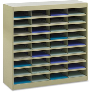 Safco 36 Compartments E-Z Stor Steel Literature Organizer - 36.5" x 37.5" x 12.75" - 750 x Sheet - 36 Compartment(s) - Steel - Tropic Sand