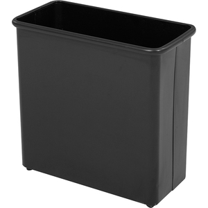Safco Fire-safe Wastebasket - 26.5L Capacity - Rectangular - 15" Height x 16.5" Width x 9" Depth - Steel - Black