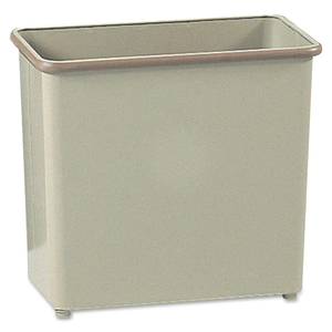 Safco Fire-safe Wastebasket - 26.5L Capacity - Rectangular - 15" Height x 16.5" Width x 9" Depth - Steel - Sand