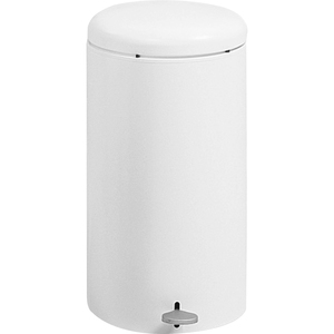 Safco Step-On Garbage Can - 26.5L Capacity - 11.5" Opening Diameter - 22" Height x 2.5" Width - Steel - White