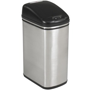 Safco Hands Free Receptacle - 22" Height x 10" Width x 14" Depth - Stainless Steel