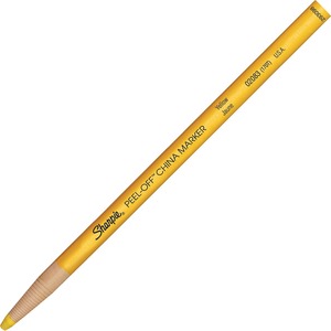 Sanford Peel-Off China Paper Marker - Yellow Lead - Yellow Barrel - 12 / Dozen