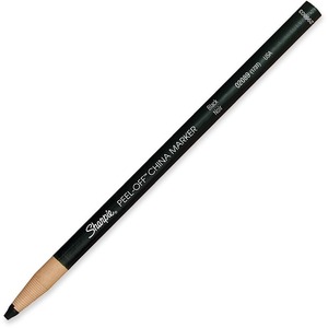 Sanford Peel-Off China Paper Marker - Black Lead - Black Barrel - 12 / Dozen