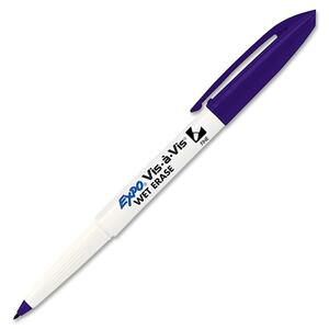 Sanford Vis-à-Vis Wet Erase Overhead Transparency Markers - Purple Ink - White Barrel - 1 Each