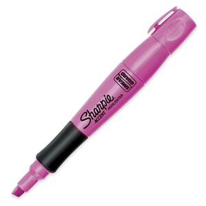 Sanford Accent Inspire Highlighter - Chisel Marker Point Style - Fluorescent Pink Ink - Pink Barrel - 1 Dozen