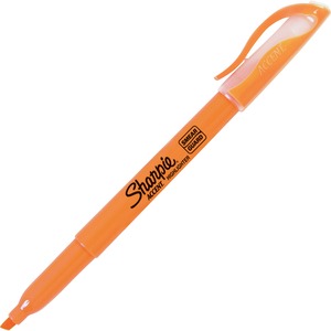 Sharpie Accent Pocket Highlighters - Marker Point Style: Chisel - Ink Color: Fluorescent Orange - Barrel Color: Orange - 12 / Dozen