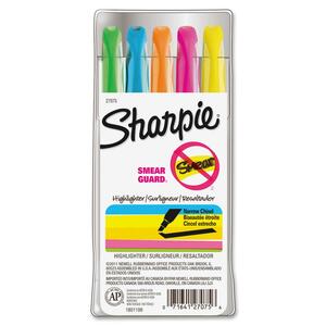 Sharpie Accent Pocket Highlighter - Chisel Marker Point Style - Assorted Ink - Assorted Barrel - 5 / Set