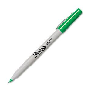 Sharpie Extra-Fine Permanent Markers - Point Marker Point Style - Green Ink - 1 Each