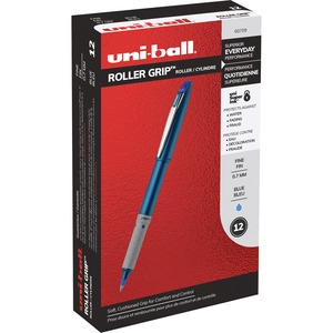 Uni-Ball Extra Large Grip Rollerball Pen - Pen Point Size: 0.7mm - Ink Color: Blue - 12 / Dozen