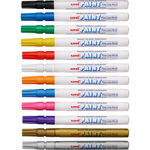 Sanford Opaque Oil-Based Fine Point Markers - Assorted Ink - 12 / Set