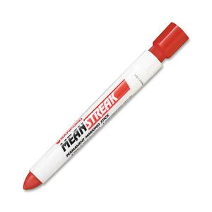Sanford Mean Streak Permanent Marking Stick - Bullet Marker Point Style - Red Ink - 1 Each