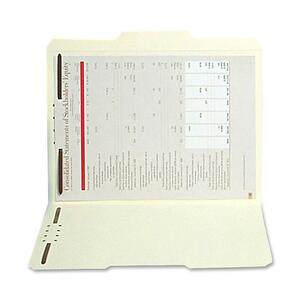 SJ Paper Reinforced Folder with Fasteners - Letter - 8.5" x 11" - 1/3 Tab Cut - 2 Fastener - 2" Capacity - 50 / Box - 11pt. - Manila