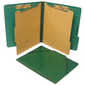 SJ Paper Classification Folio - Letter - 8.5" x 11" - 2 Divider - 2.25" Expansion - 2" Capacity - 10 / Box - 25pt. - Forest Green