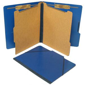 SJ Paper Classification Folio - Letter - 8.5" x 11" - 2 Divider - 2.25" Expansion - 2" Capacity - 10 / Box - 25pt. - Pacific Blue