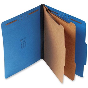 SJ Paper Standard Classification Folder - Letter - 8.5" x 11" - 2 Divider - 2.25" Expansion - 6 Fastener - 2" Capacity - 15 / Box - 25pt. - Blue
