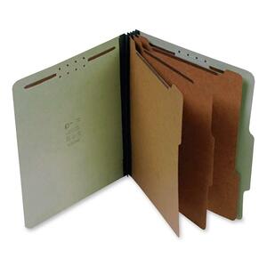 SJ Paper Classification Folder - Letter - 8.5" x 11" - 3 Divider - 3" Expansion - 8 Fastener - 2" Capacity - 10 / Box - 25pt. - Green