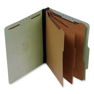 SJ Paper Classification Folder - Legal - 8.5" x 14" - 3 Divider - 3" Expansion - 8 Fastener - 2" Capacity - 10 / Box - 25pt. - Green