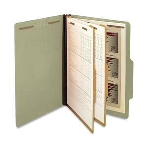SJ Paper Classification Folder - Legal - 8.5" x 14" - 2 Divider - 2.25" Expansion - 6 Fastener - 2" Capacity - 15 / Box - 25pt. - Green