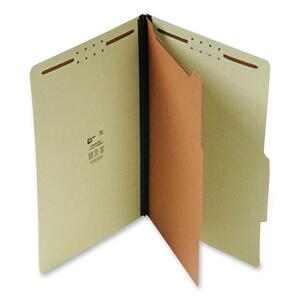 SJ Paper Classification Folder - Legal - 8.5" x 14" - 1 Divider - 1.5" Expansion - 4 Fastener - 2" Capacity - 20 / Box - 25pt. - Green