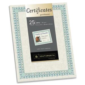 Southworth Parchment Certificates with CD - 8.5" x 11" - Inkjet, Laser Compatible - Ivory