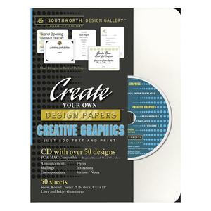 Southworth Creative Graphics Create Your Own Design Paper - Letter - 8.5" x 11" - Smooth - 50 Sheet - Multipurpose Paper - White