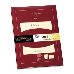 Southworth Resume Folders and Envelopes - 5 / Pack - Ivory
