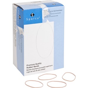 Sparco Pure Rubber Bands - 2.5" Length x 0.06" Width x 0.03" Thickness - 1 Box - Natural