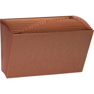 Sparco Heavy-Duty Accordion Files with Out Flap15" x 10" - 1/3 Tab Cut - 1 Each - Brown