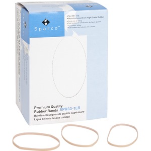 Sparco Pure Rubber Bands - Size: 33 - 3.5" Length x 0.12" Width x 0.03" Thickness - Biodegradable, Sustainable - 850 / Box - Natural