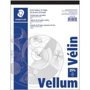 Staedtler Vellum Paper Pad - Letter - 8.5" x 11" - 16lb - 50 x Sheet