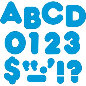 Trend Ready Letters Casual Style - 50 Capital Letter, 10 Punctuation Marks - 4" - Paper - Blue