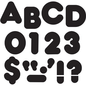 Trend Ready Letters Casual Style - 50 Capital Letter, 10 Punctuation Marks - 4" - Paper - Black