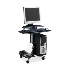 Tiffany Mobile PC Workstation - Rectangle x 29" - Steel - Charcoal Black, Metallic Gray Frame