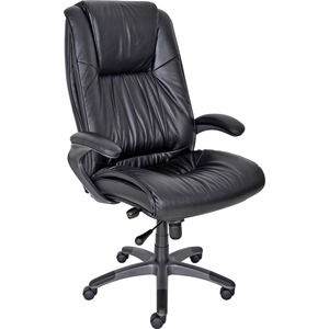 Mayline Ultimo ULEXBLK Leather High-Back Chair - Leather Black Seat