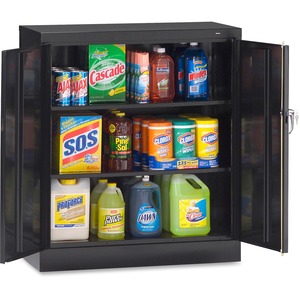 Tennsco Counter-High Storage Cabinet - 36" x 18" x 42" - Security Lock - Black